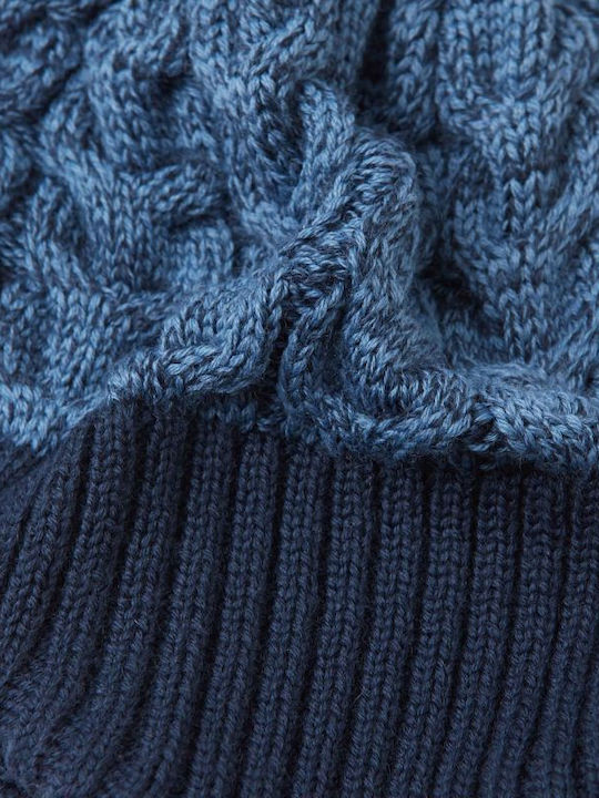 Kinder Mütze Stoff Blau