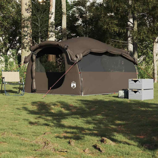 vidaXL Camping Tent Tunnel Brown for 6 People 564x260x185cm