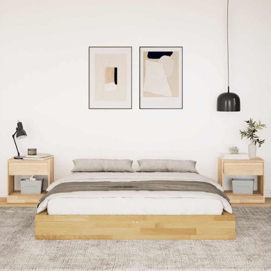 Bettgestell ohne Matratze 140x190 cm Massivholz Eiche Braun