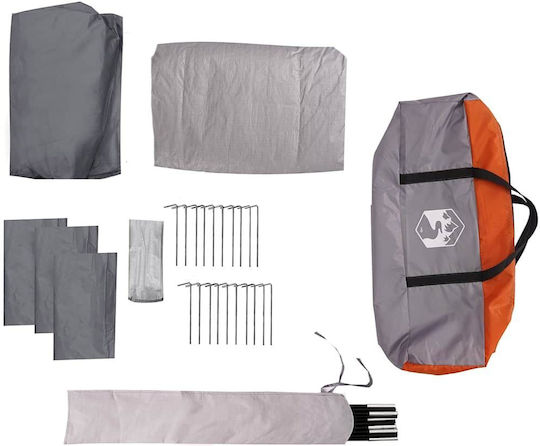 vidaXL Σκηνή Camping Γκρι για 5 Άτομα 450x275x228εκ.