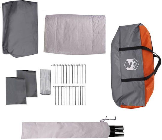 vidaXL Grey Camping Tent with Double Cloth for 9 People 670x455x230cm