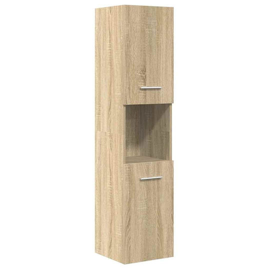 vidaXL Waschtisch mit Waschbecken, Spiegel & Säule L61xB18xH39cm Coffee
