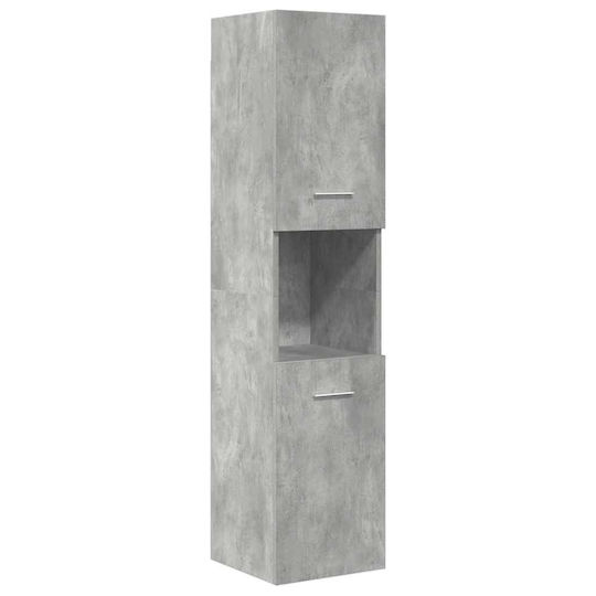 vidaXL Countertop with Sink, Mirror & Column L61xW18xH39cm Grey Concrete