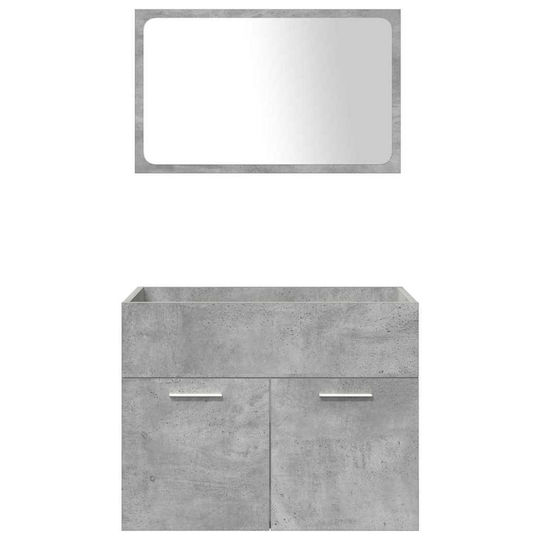 vidaXL Countertop with Sink, Mirror & Column L61xW18xH39cm Grey Concrete