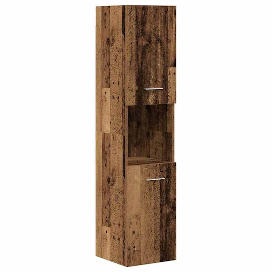 vidaXL Countertop Countertop without Sink, with Mirror & Column L90xW38.5xH46cm Old Wood