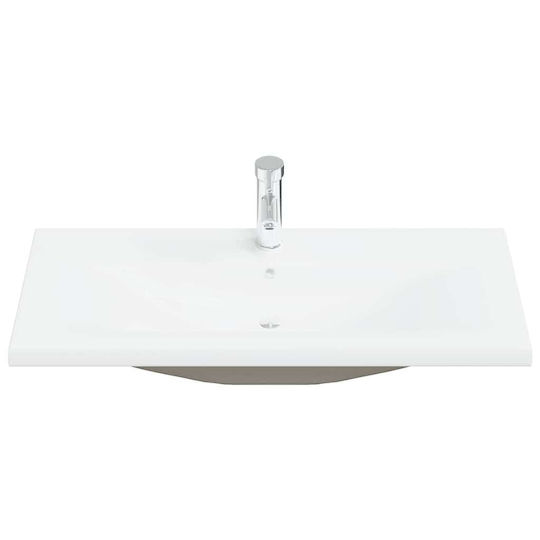 vidaXL Πάγκος με Νιπτήρα, Καθρέπτη & Στήλη Μ91xΒ18xΥ39cm Γκρι Σκυροδέματος