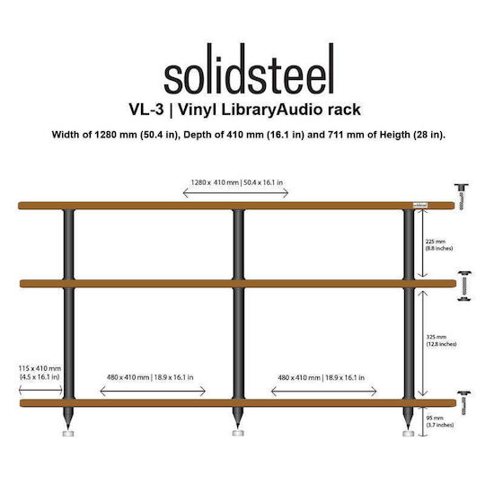 Solidsteel Rack Επιπέδων Μαύρο