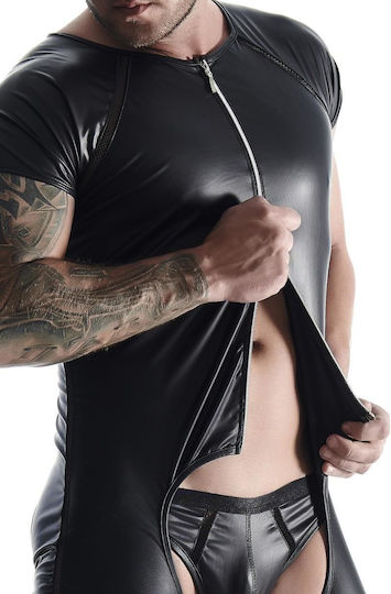 Herren Jumpsuit Overall Schwarz S