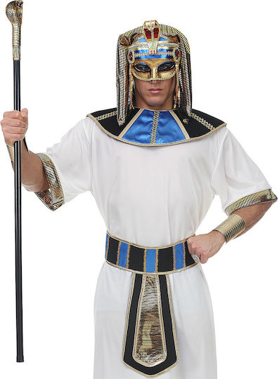 Karneval Zauberstab Gold Pharaos Zepter Kobra-Schlange zusammenklappbar 110 cm. 1Stück