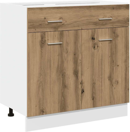 Kitchen Cabinet Set Wall & Floor with Countertop Coffee 260x46x207cm
