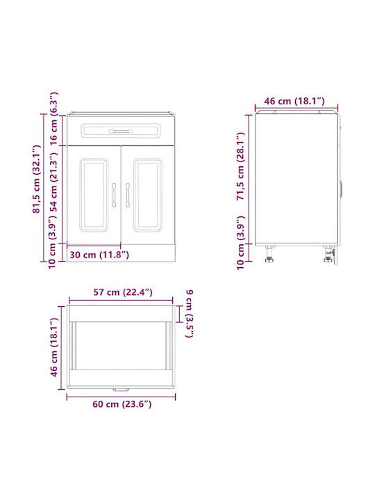Sonoma Oak 60x46x81.5buc
