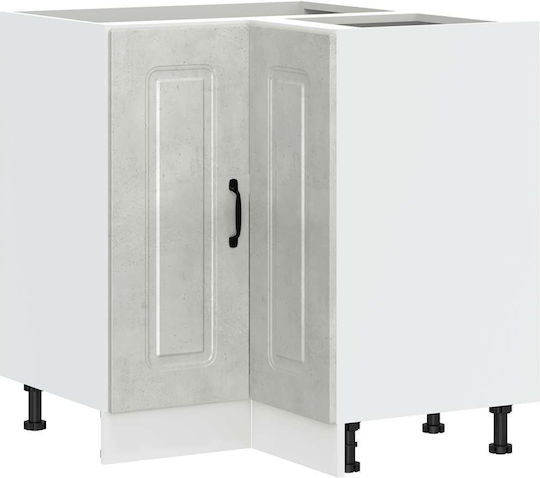 Γωνιακό Ντουλάπι Δαπέδου Γκρι Σκυροδέματος 75.5x75.5x81.5εκ.
