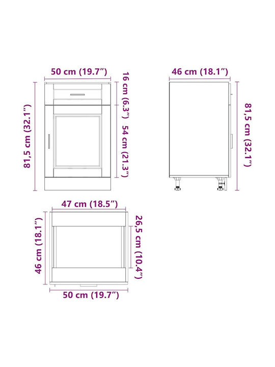 Negru 50x46x81.5buc