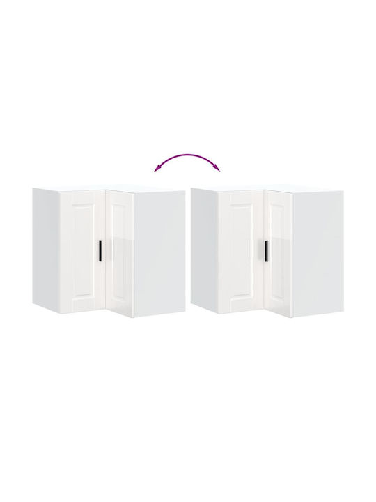 Ъглов Шкаф Окачен Gloss White 57x57x60бр