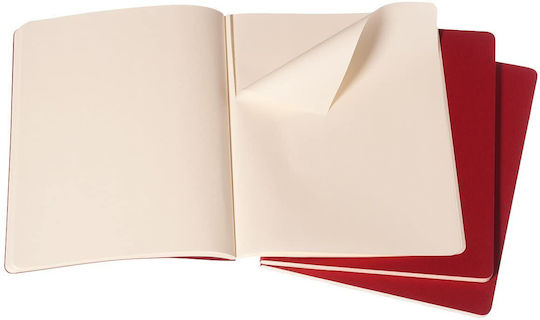 Moleskine Σετ 3 Σημειωματάρια Bullet 32 Φύλλων με Λευκές Σελίδες Κόκκινα