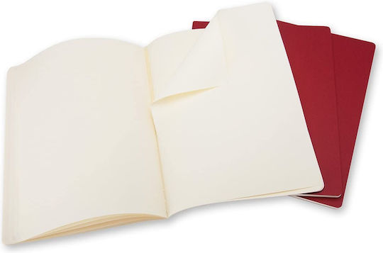 Moleskine Σετ 3 Σημειωματάρια Bullet 32 Φύλλων με Λευκές Σελίδες Κόκκινα