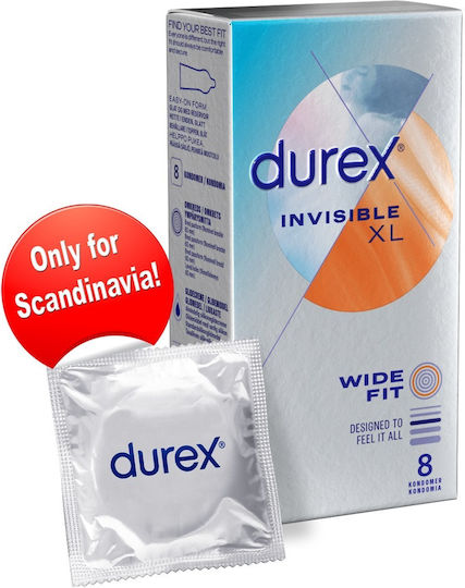 Durex Invisible Big Size Condoms 8pcs