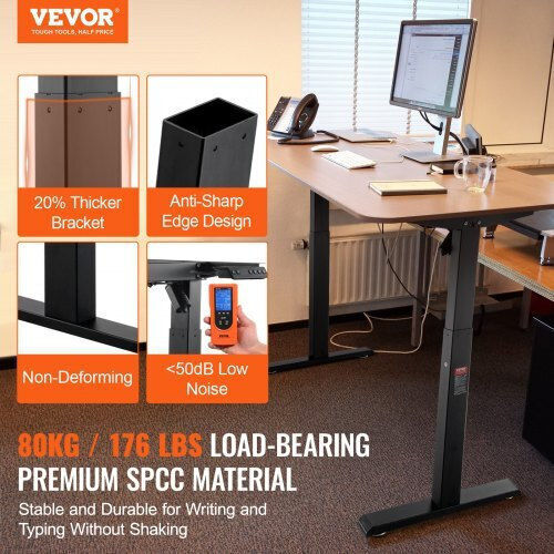Vevor Collapsible Metallic Desk Base with Adjustable Black