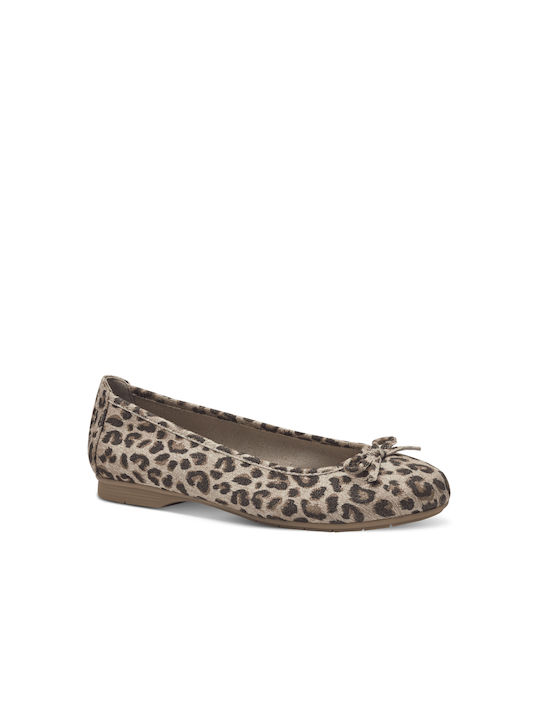 Jana Anatomic Leopard Ballerinas Beige