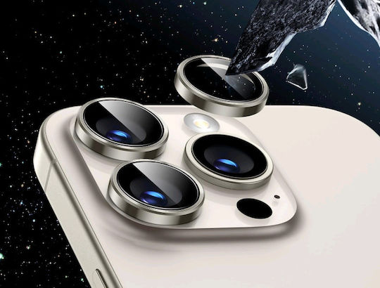 Tempered Glass iPhone 15 Pro 15 Pro Max Spacecase Quickfit Camera Glass Scratch-Resistant Lens Protector 2 Pieces Titanium 5905719112660
