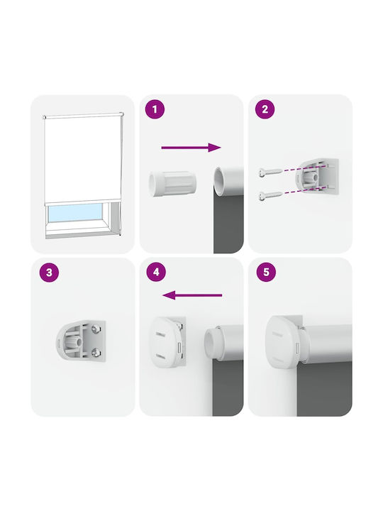 vidaXL Roller Blinds Total Blackout White W65xH175cm 4011927