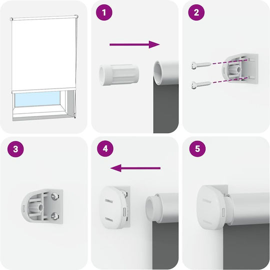 vidaXL Roller Blinds Total Blackout White W65xH175cm 4011927