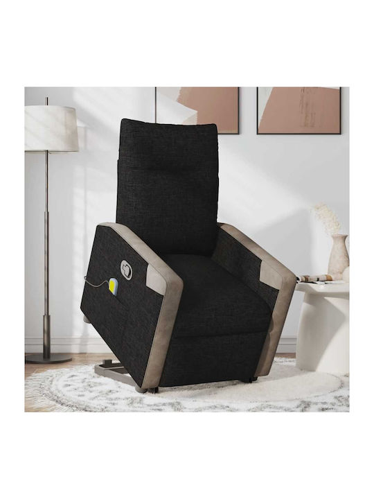 Πολυθρόνα Relax Massage με Υποπόδιο Μαύρη 69x86x100cm