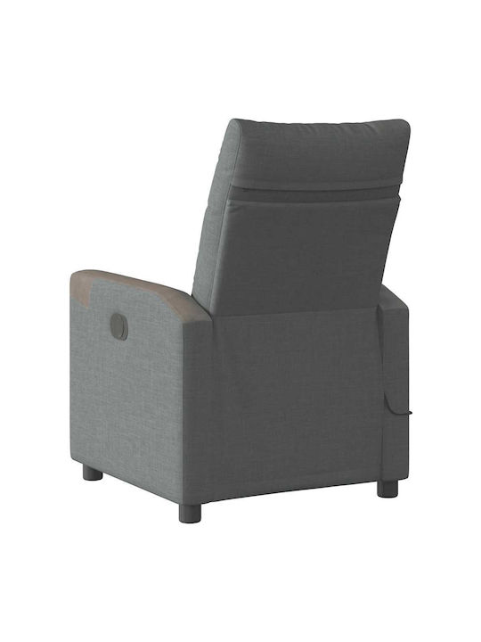 Πολυθρόνα Relax Massage με Υποπόδιο Σκούρο Γκρι 69x86x100cm