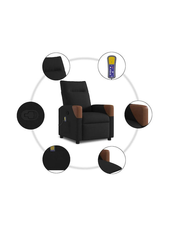 Πολυθρόνα Relax Massage με Υποπόδιο Μαύρη 69x86x100cm