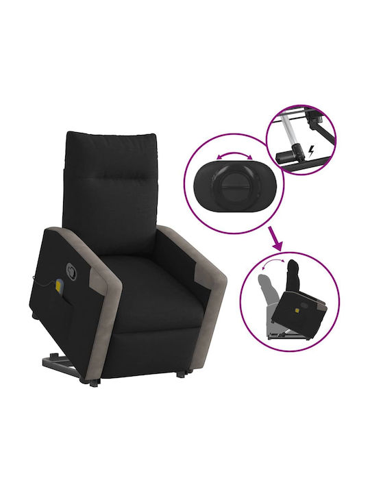 Πολυθρόνα Relax Massage με Υποπόδιο Μαύρη 69x86x100cm