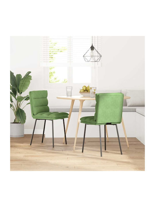 Dining Room Velvet Chair Light Green 45x54x83cm 2pcs