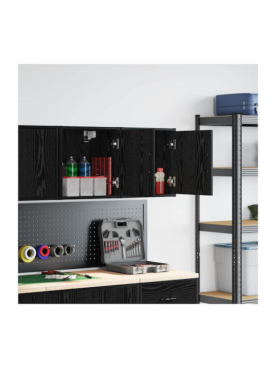 Wall Living Room Cabinet made of Particle Board Black 40x30x41cm