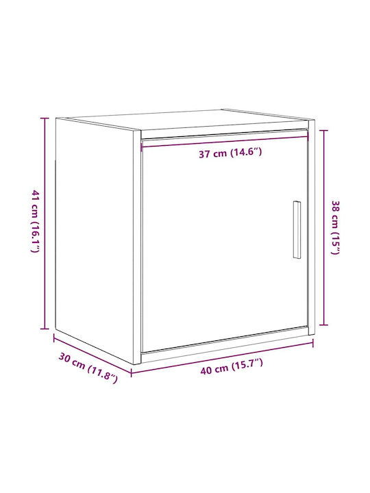 Wall Living Room Cabinet Made of Particle Board Brown Oak 40x30x41cm