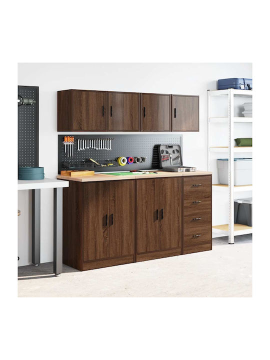 Wall Living Room Cabinet Made of Particle Board Brown Oak 40x30x41cm