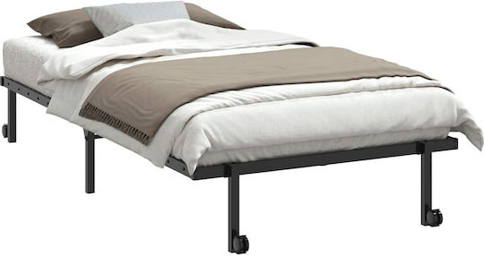 Folding Guest Bed Without Mattress Semi-Double Black 203x107cm