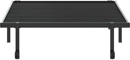 Folding Guest Bed Without Mattress Semi-Double Black 203x107cm