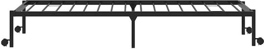 Folding Guest Bed with Mattress 30cm Single Black 200x100cm