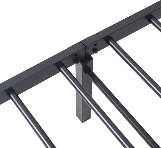 Folding Guest Bed Without Mattress Semi-Double Black 203x107cm