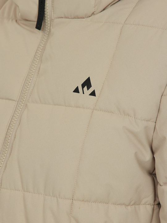 Kurz Damen Puffer Jacke für Winter Simply Taupe