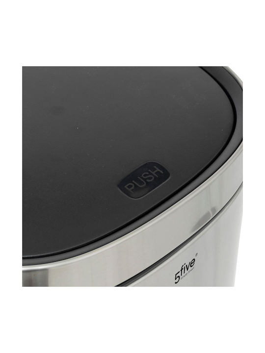 5Five Waste Bin Waste Metallic Gray 50lt 1pcs