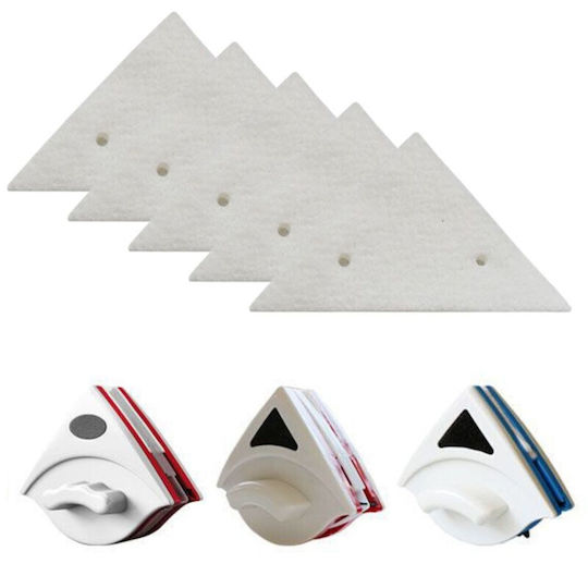 Set of 5 Replacement Blades for Double Magnetic Window Cleaners for Glass Thickness between 3 and 18 mm, White