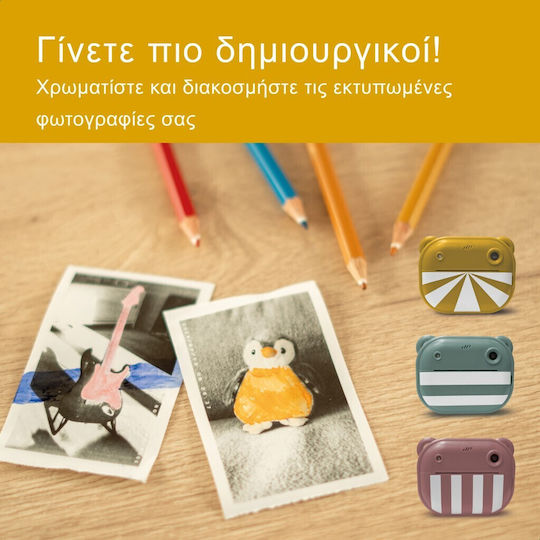 Zazu Fun Kids Camera 48 Mp Instant Printing Hd 1080p Yellow