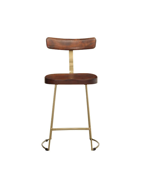 Stool Bar with Backrest Wooden Coffee 2pcs 49x43x79cm