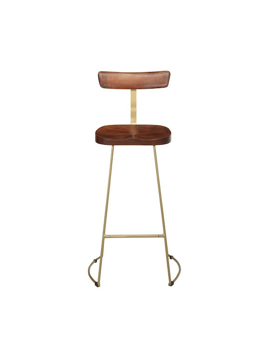 Stool Bar with Backrest Wooden Coffee 2pcs 49x43x103cm