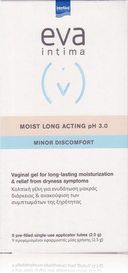 InterMed Eva Intima Moist Long Acting pH 3 Intimate Area Moisturizing Gel with Chamomile & Aloe 9 x 2ml