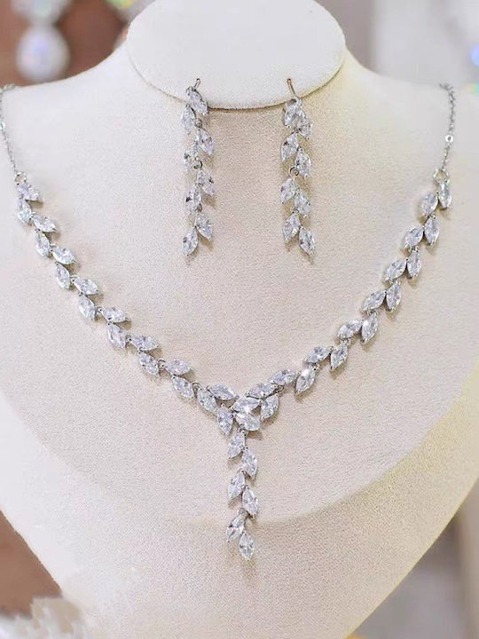 Hair Duty Set with Necklace & Earrings from Brass Gold Plated