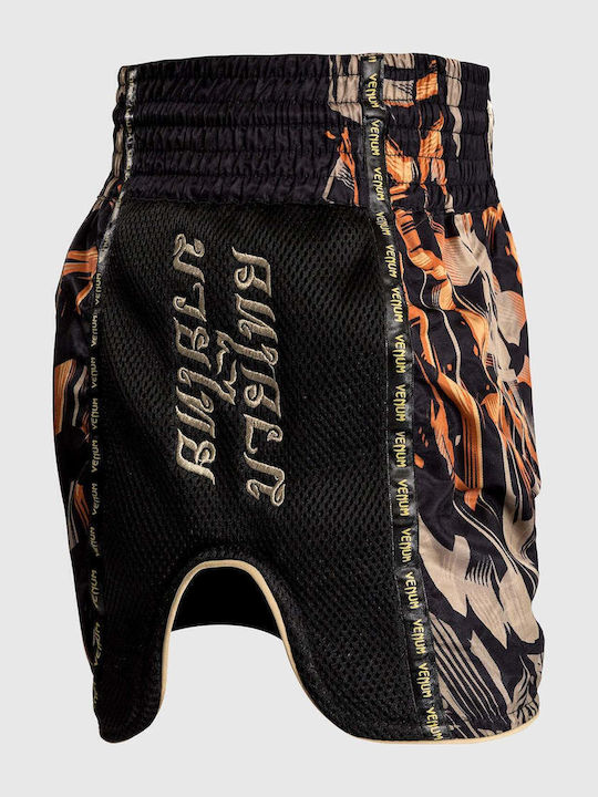 Pantaloni Scurți Muay Thai Venum Tiger Negru Portocaliu
