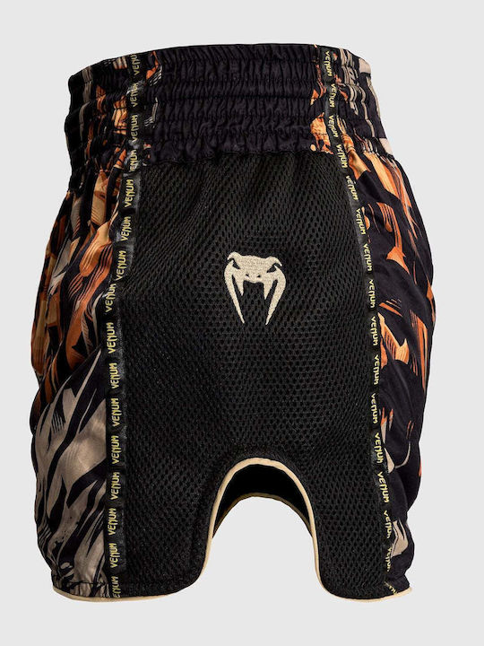 Pantaloni Scurți Muay Thai Venum Tiger Negru Portocaliu