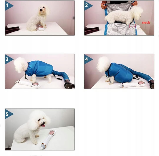 Pet Dryer Dogs Cats 6-15kg Connects To Hair Dryer