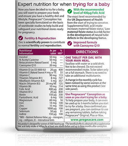 Vitabiotics Pregnacare Before Conception Supplement for Pregnancy 30 caps